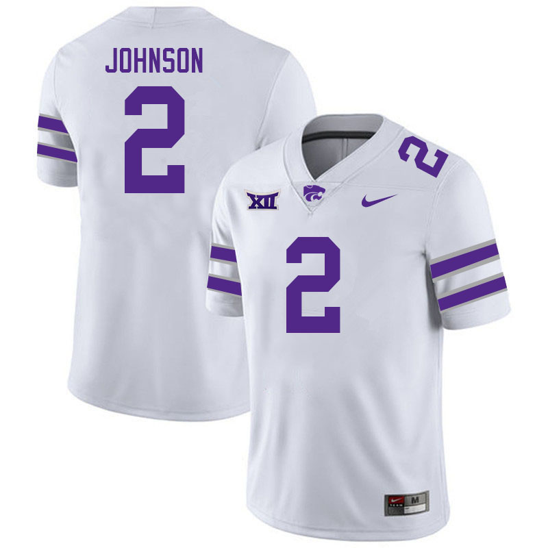 #2 Avery Johnson Kansas State Wildcats Fotball Jerseys Stitched Sale-White